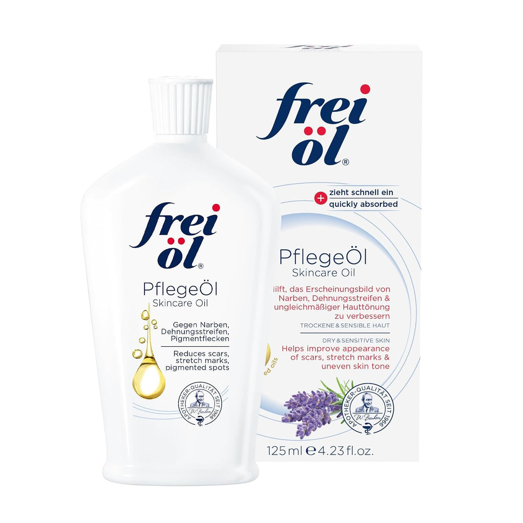 Frei Öl Skincare Oil – Fast Absorbing, Nourishes Skin Soft And Smooths – Excellent As Body Oil For Stretch Marks Removal And Vitamin E Oil For Scars, Microbiome-Friendly And Vegan, 125 Ml / 4.23 Fl Oz