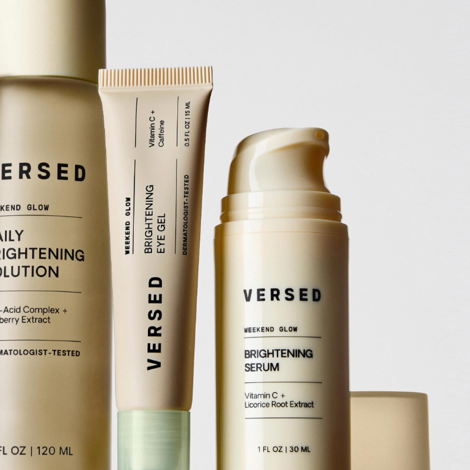 Versed Weekend Glow Eye Gel - Caffeine Under Eye Cream For Dark Circles - Vitamin C Treatment For Dark Spots, Wrinkles & Bags For Under Eyes - (.5 Oz)