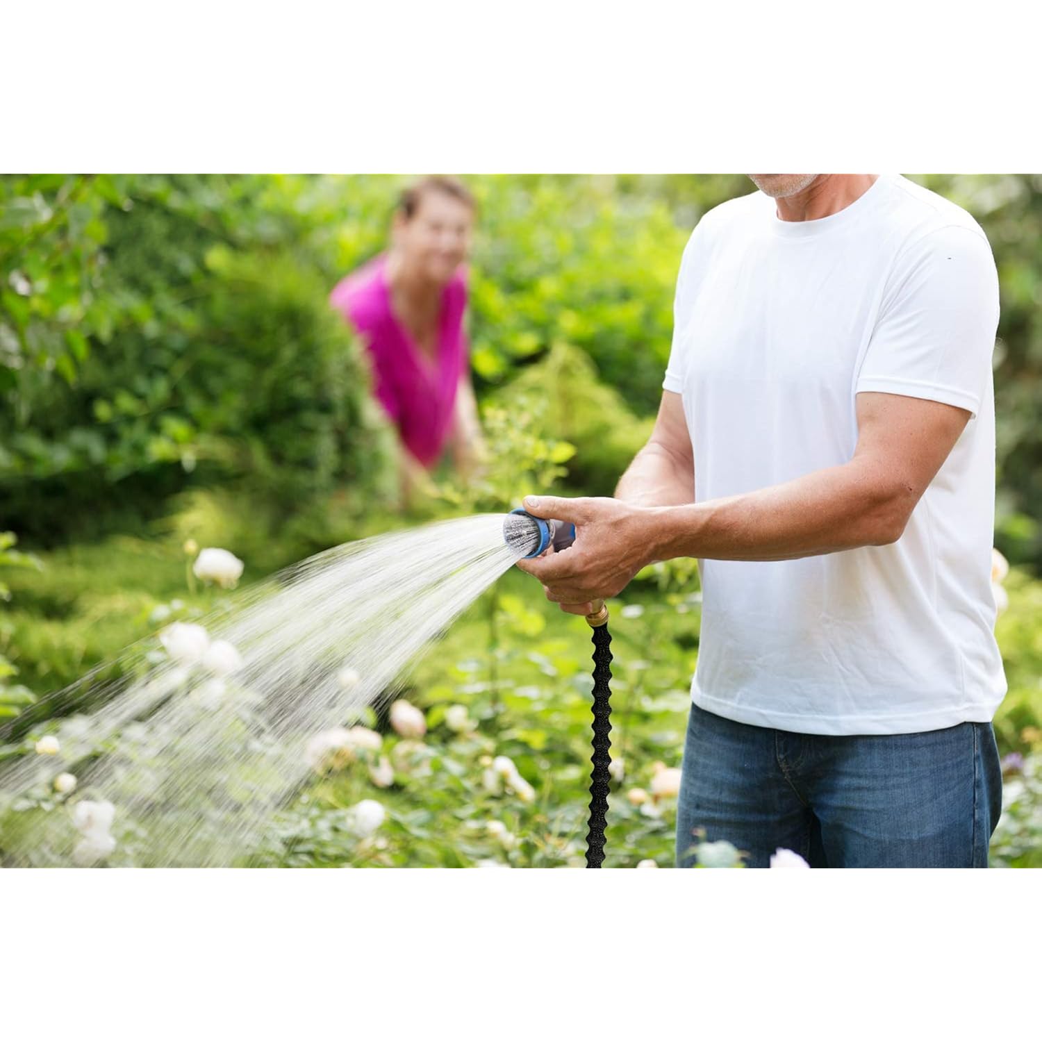 Innav8 Garden Hose Nozzle Heavy Duty - Features 10 Spray Patterns, Thumb Control On Off Valve Hose Sprayer Nozzle For Easy Water Control - Outdoor Water Hose Nozzle Head Attachment