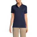 Lands' End Essentials Women's Short Sleeve All Day Comfort Polo Shirt - 100% Cotton Won't Shrink Pill Fade