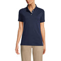 Lands' End Essentials Women'S Short Sleeve All Day Comfort Polo Shirt - 100% Cotton Won'T Shrink Pill Fade