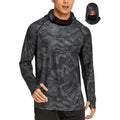 Coorun Men'S Hooded Sun Shirts With Mask Fishing Shirts For Men Long Sleeve Upf 50 Rash Guards Cooling Hoodies Hiking Shirts