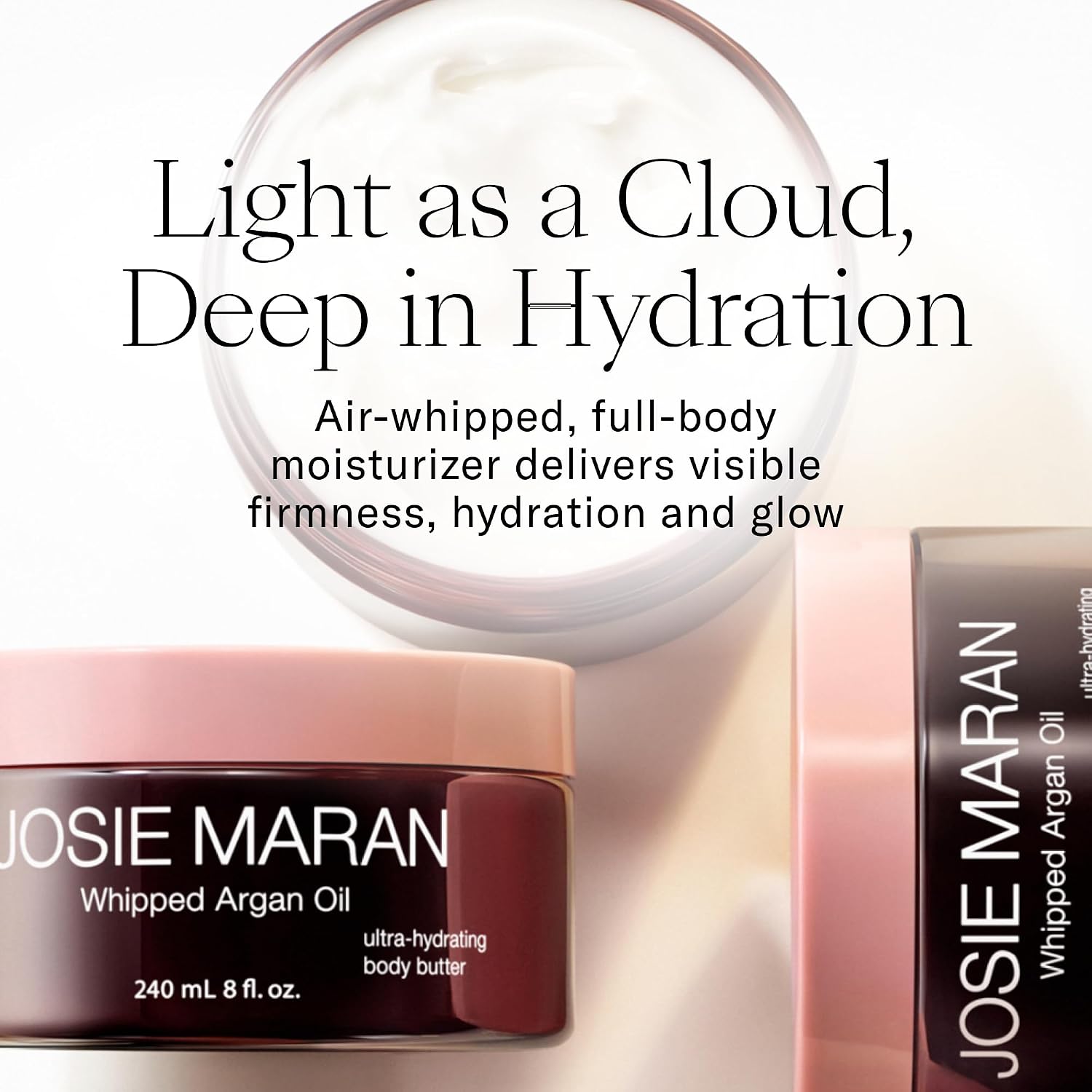 Josie Maran Whipped Body Butter - Skin Firming Body Cream With Argan Oil, Whipped Shea Butter, Avocado Oil & Essential Fatty Acids - Radiance-Boosting Skincare - Baked Lemon Bliss (2 Fl Oz)