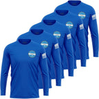 5 Pack Custom Dry Fit Long Sleeve Shirts For Men, Add Your Logo Front & Back Printing, Customized Moisture Wicking Sun Protection Uv Workwear T-Shirts Black