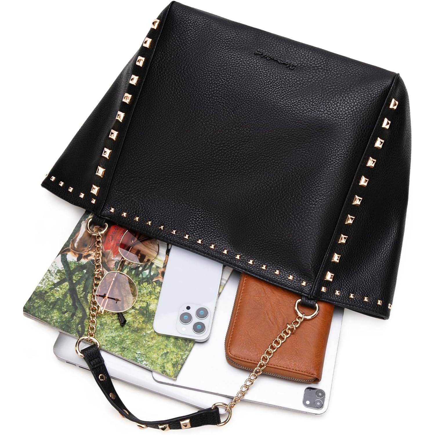 Montana West Large Tote Bag For Women Oversized Shoulder Purses With Chain Handbags