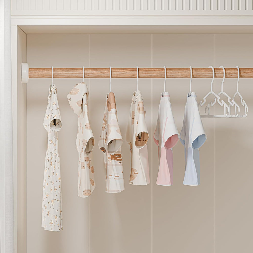 Kids Plastic Hangers, Baby Clothes Hangers For Closet 50 Packs Non-Slip Toddler Hangers For Infant Child Clothing, Small Children, For Pants Coats Skirts (White)