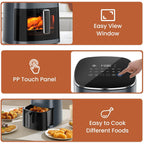 Sweetcrispy Air Fryer 6 Quarts With Window, 12-In-1 Square Airfryer Oven For Family, 400°F Rapid Air Crispy Technology, Roast Bake Dehydrate, Nonstick & Easy-Clean Basket