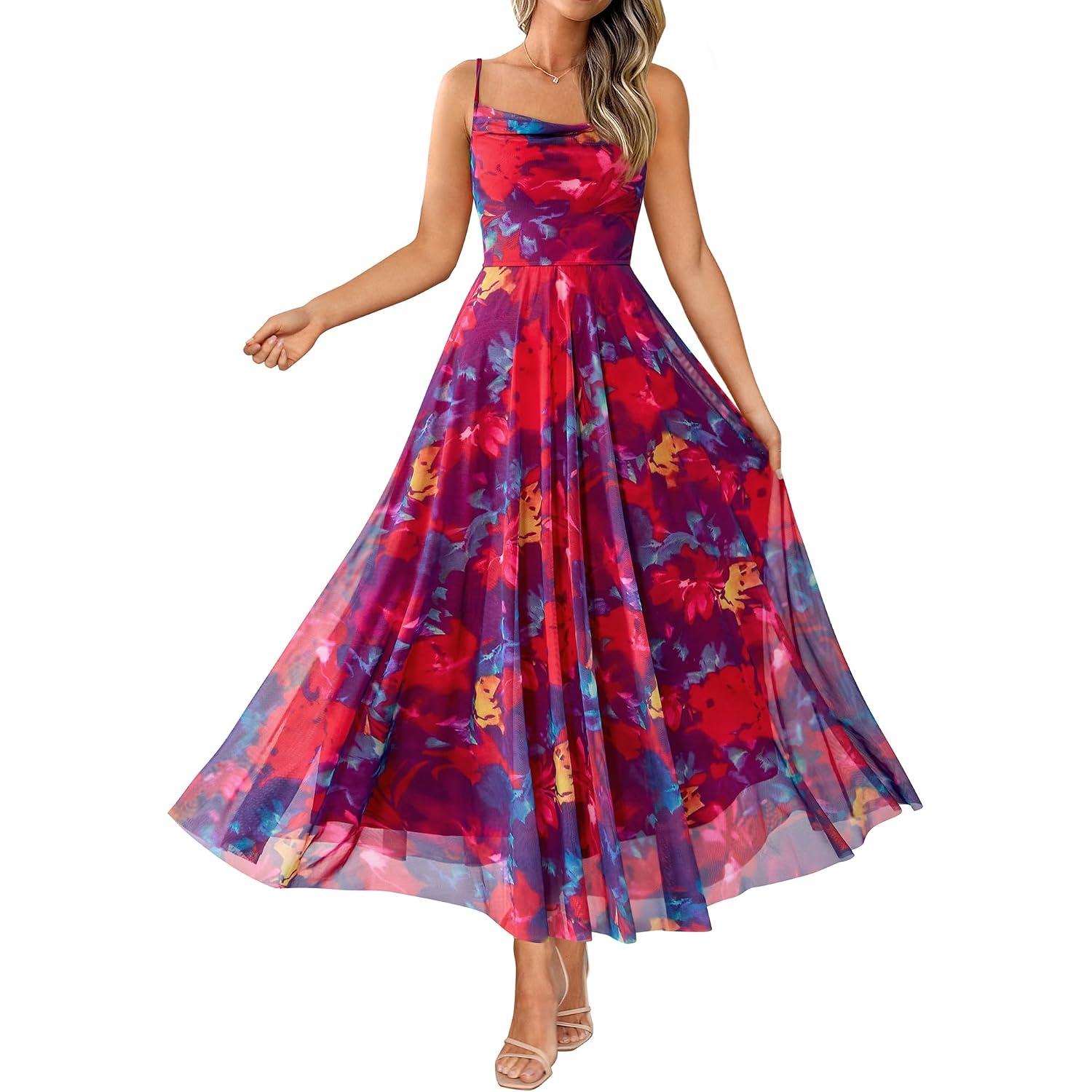 Btfbm Women Summer Floral Maxi Dresses Elegant Spaghetti Strap Dress Printed Party Dress Beach Long Dresses