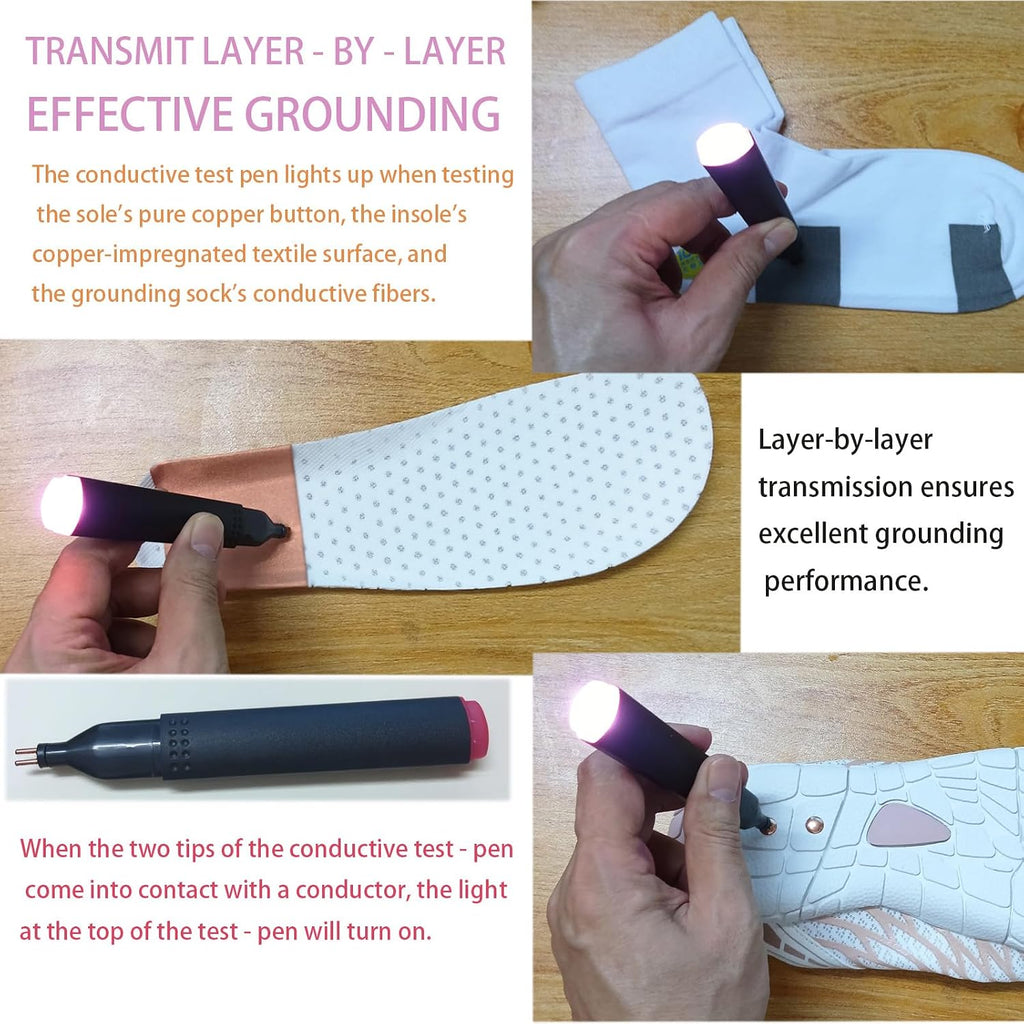 Grounding Shoes Barefoot Shoes With Copper Infused Iinsoles & Conductive Socks, Grounded Footwear For Women Effectively Soft,Comfortable