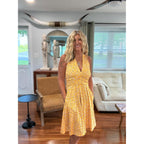 Huhot Women'S Summer Sundress Sleeveless Halter Neck Spring 2026 Floral With Pocket Elastic Waist Ruffle Mini Dresses