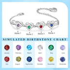 Personalized Infinity Heart Bracelet for Wowen with Birthstones, 18K Gold Names Bracelets, Gift for Women Girls, Mother’s Day, Birthday, Custom Engraved Family Jewelry for Mom, Wife, Grandma