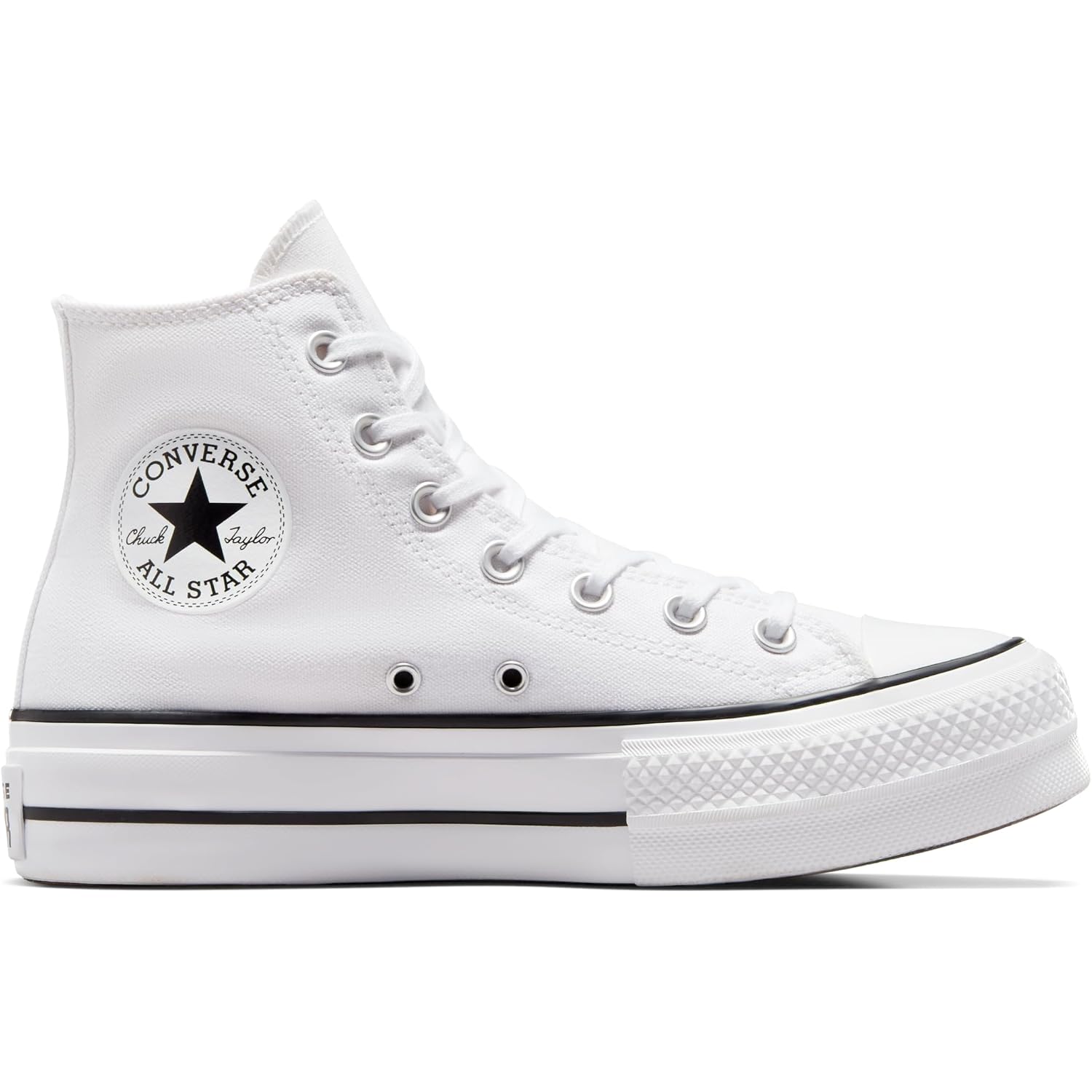 Converse Women'S Chuck Taylor All Star Lift Platform High Top, White/Black/White, 7