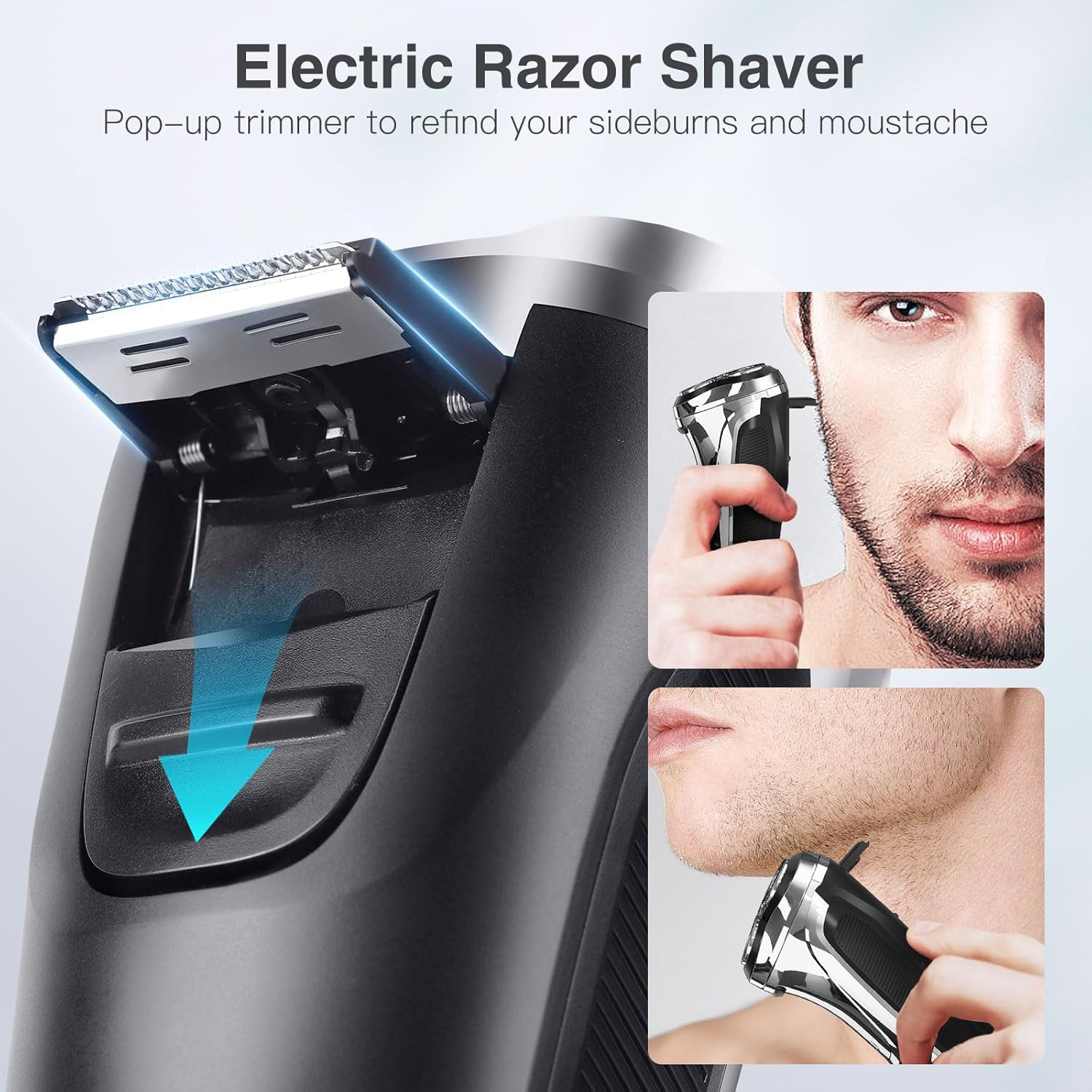 YIRISO Electric Razor for Men, 90Min Long-Lasting Rotary Shaver with 4D Floating Head & LCD Display, Ultra Smooth for Sensitive Skin, IPX6 Waterproof, USB-C Fast Charge, with Travel Case - Ideal Gift
