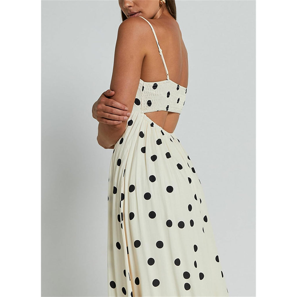 Yuemengxuan Boho Maxi Dresses For Women Spaghetti Strap Flowy Smocked Long Dress Casual Summer Vacation Beach Maxi Dress
