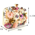 Women Clutches Flower Evening Handbag Chain Strap Shoulder Bag