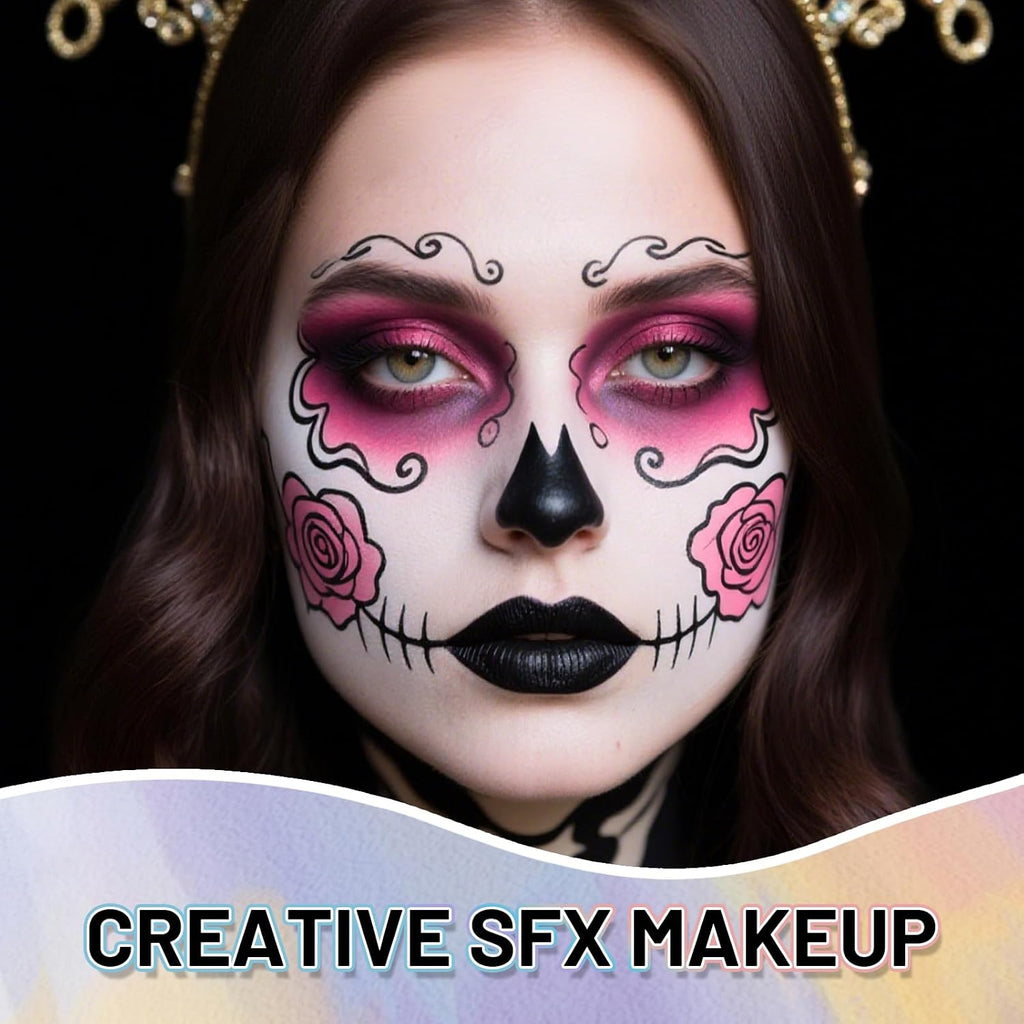 Ybuete Pink Water Based Face Body Paint, 2.37 Oz Large Tube Full Coverage Face Paint For Skull Clown Cosplay, Washable Pink Body Painting Cream For Adult Carnival Party Halloween Sfx Makeup