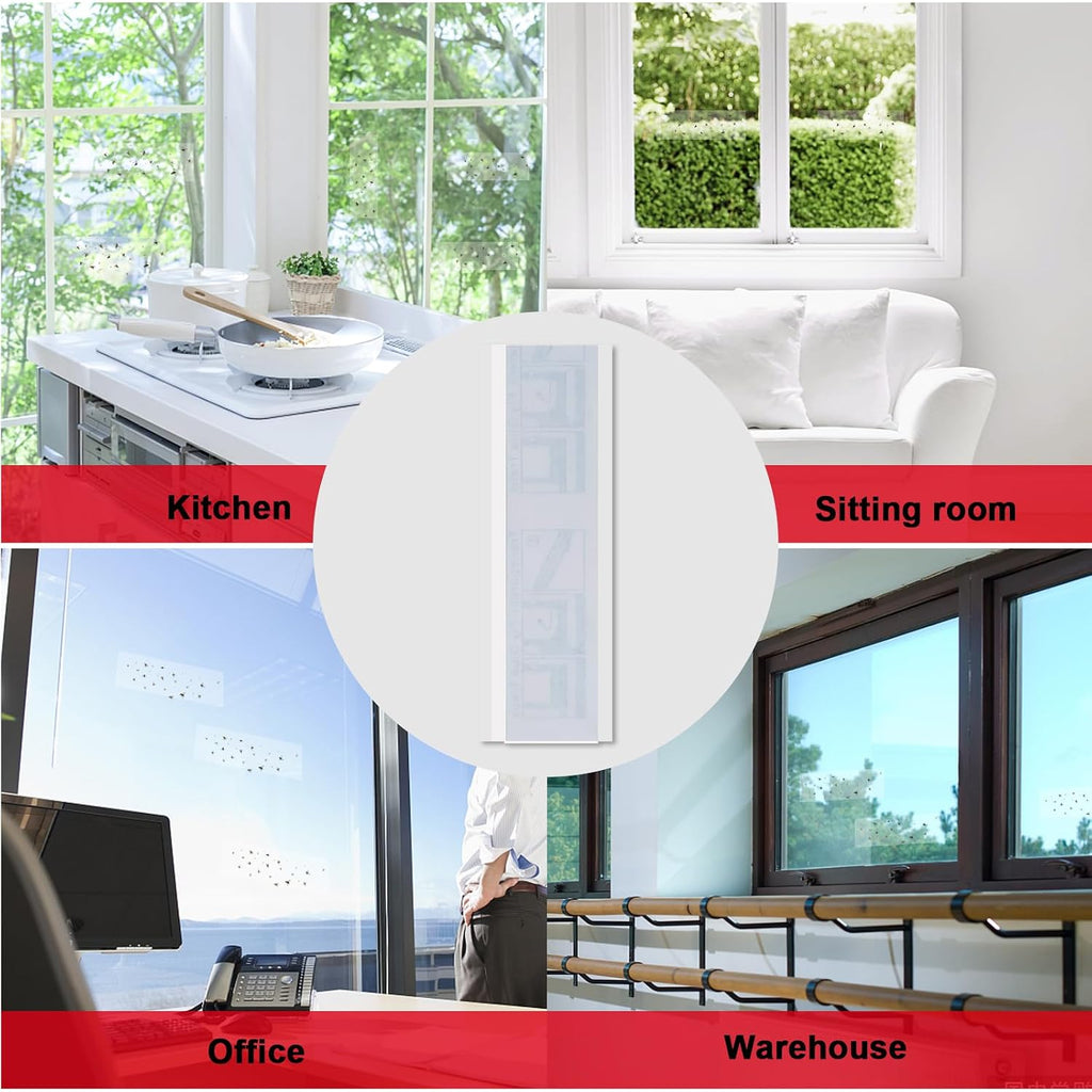 Mosqueda Window Fly Traps, 30 Pack Sticky Fly Traps For Indoors, Fly Catchers For Inside Home, Waterproof & Non-Toxic Adhesive Sticky Paper Trap For Mosquitos Bugs Housefy Fruit Fly Flying Gnats