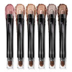 Luxaza Pro Neutral Eyeshadow Stick Makeup 6Pcs Set, Brown Nude Metallic Shimmer Matte Cream Eye Shadow Palette Eyeliner Brightener Pencil Crayon, Halloween Makeup - Brown Canyon