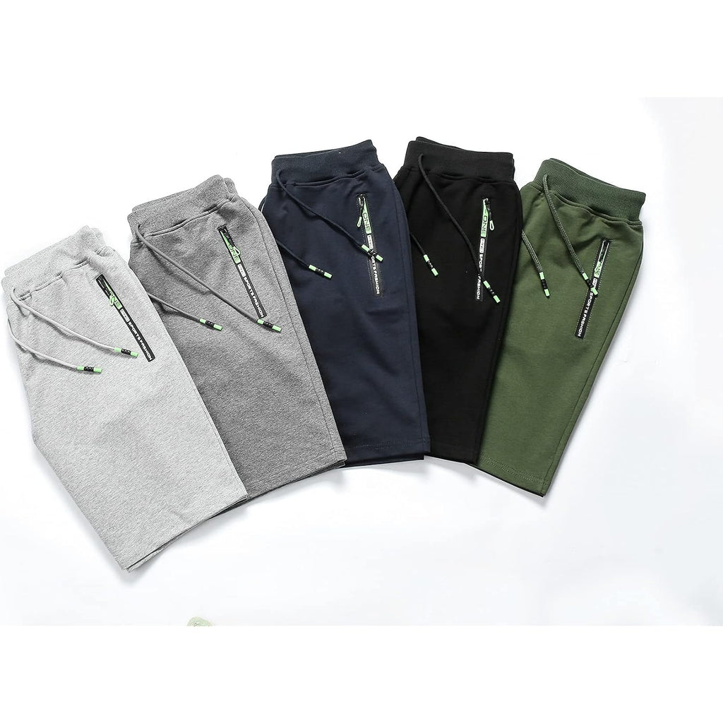 Creatmo Us Men'S Shorts Zipper Pocket Elastic Waist Stretch Summer Casual Beach