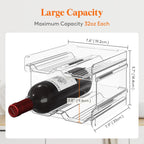 Lifewit Plastic Stackable Wine Rack For Refrigerator, Cabinet, Countertop,Wine Bottle Holder, Water Bottle Organizer For Fridge, Pantry, Hold 4 Bottles
