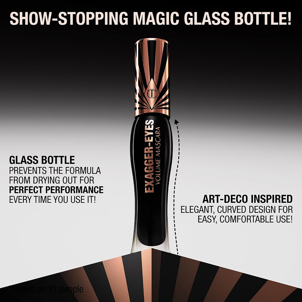 Charlotte Tilbury Exagger-Eyes Instant Volume Mascara Makeup – Volumizing, Lengthening, No‑Clump Mascara With 28‑Hour Smudge‑Proof & Flake‑Proof Wear – All Day Wear Formula