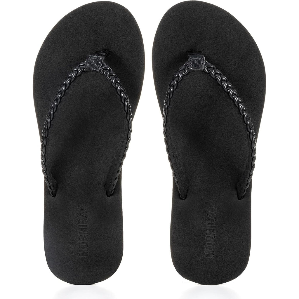 Womens Slim Braided Comfortable Flip Flops Summer Beach Thong Sandals Arch Support Non Slip
