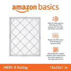 Amazon Basics 16X20X1 Air Filter 6-Pack, Merv 8 Ac Furnace Filters, Allergy Control, Removes Dust, Lint And Pollen, Electrostatic (Actual Size: 15.75" X 19.75" X 0.75")