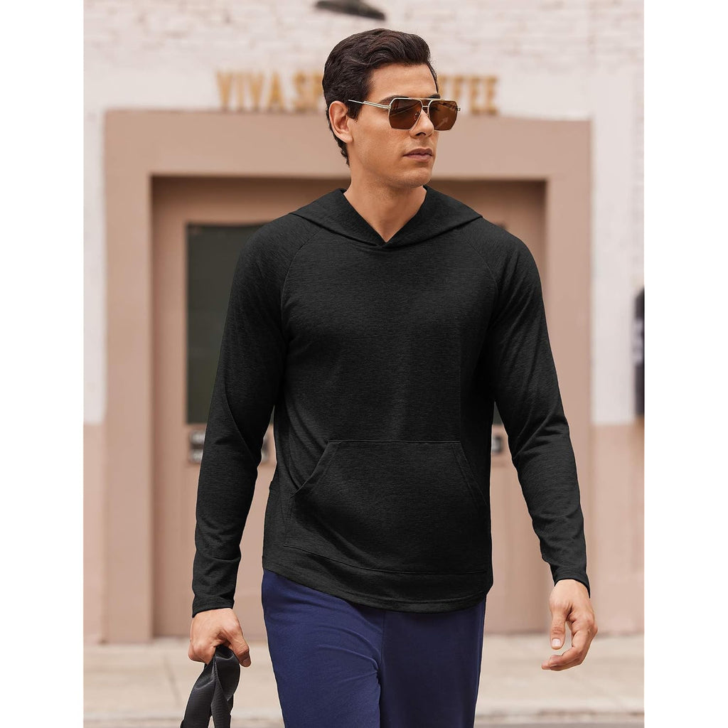 Pinspark Lightweight Hoodies For Men Long Sleeve Pullover Hoodie Golf Gym Workout Athletic Hooded Sweatshirt