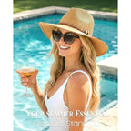 FURTALK Sun Hats for Women Summer Wide Brim UV UPF 80+ Panama Fedora Foldable Packable Straw Beach Hat