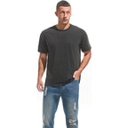 Veiisar Men'S Heavy Weight Crew Neck 100% Cotton T-Shirt - 250G/M² Thick Distressed Washed T-Shirts For Men