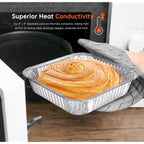 8x8 Aluminum Pans - 20 Pack Disposable Foil Pans, Heavy Duty Square Aluminum Baking & Roasting Trays for Meal Prep, Food Storage, Heating & Party Serving