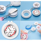 Agen Kgen 3X Retractable Nurse Watch For Nurses Doctors, Clip-On Hanging Lapel Nurse Watch Silicone Cover Brooch Fob Pocket Watch Badge Reel