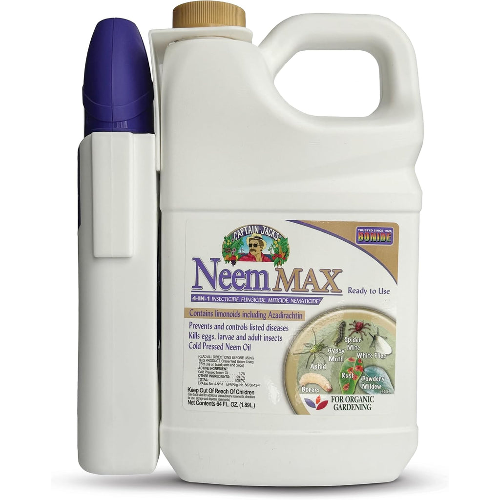 Bonide Captain Jack'S Neem Max Ready-To-Use Spray, 64 Oz | Cold Pressed Neem Oil, For Indoor Or Outdoor Plants, Organic Gardening