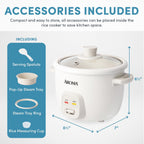 Aroma® Corecoat Rice Cooker With Pop-Up Food Steaming Basket (4 Cups Cooked, 2 Cups Uncooked, 1 Qt)