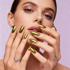 FNNZ Chrome Nail Powder, Champagne Gold Metallic Nail Powder, Pigment Premium Mirror Chrome Nail Powder Mirror Effect Salon Nail Art Glitter Dust for Gel Polish Decoration Home DIY Nail Manicure