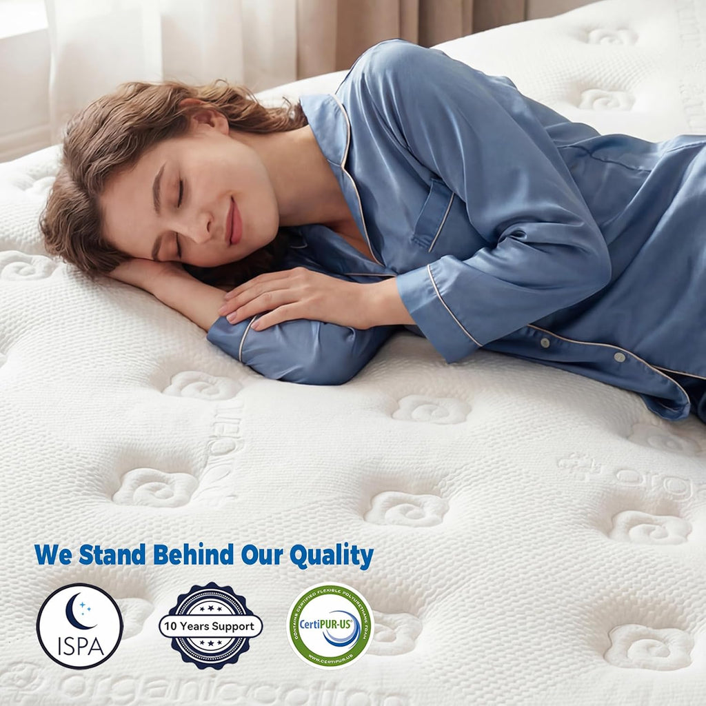 Ailis Queen Mattress, 12 Inch Queen Hybrid Mattress In A Box, Medium Firm With Upgraded Pocket Springs For Superior Motion Isolation, Strong Edge Support & Breathable Comfort