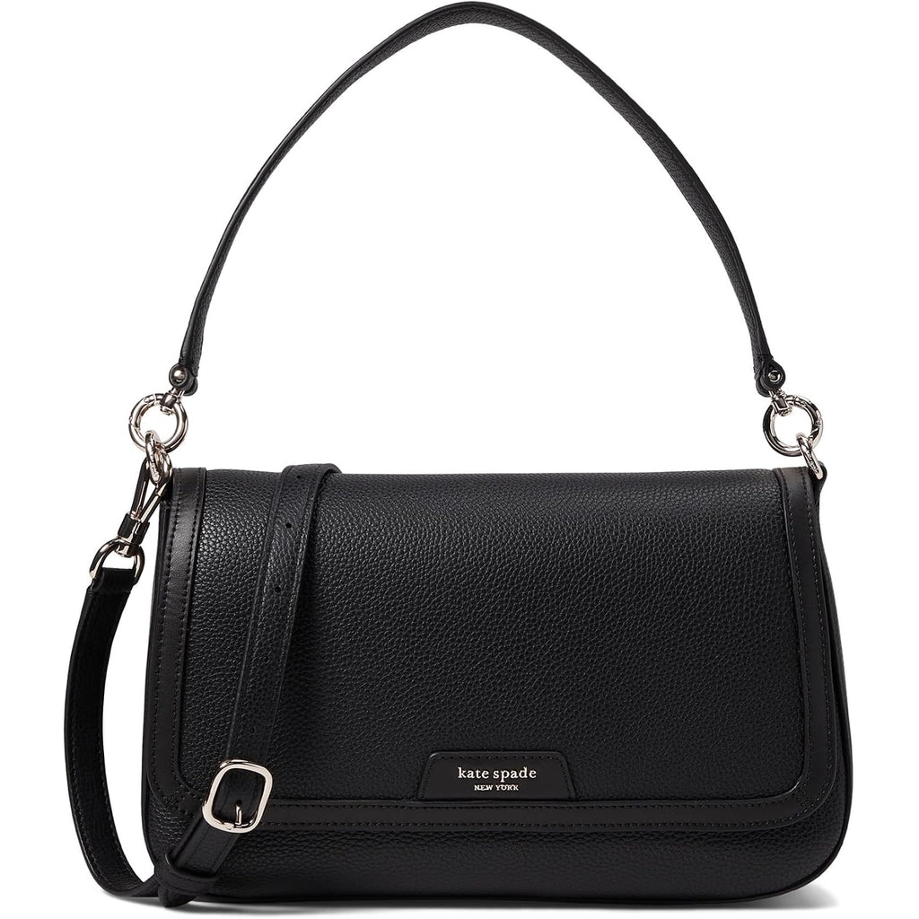 Kate Spade New York Womens Hudson Pebbled Leather Flap Shoulder Bag