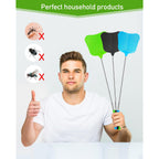 Wapodeai 3 Pcs Fly Swatter, Fly Swatters Plastic Telescopic, Large Bug Swatter That Work For Indoor And Outdoor. (Black Blue Green)