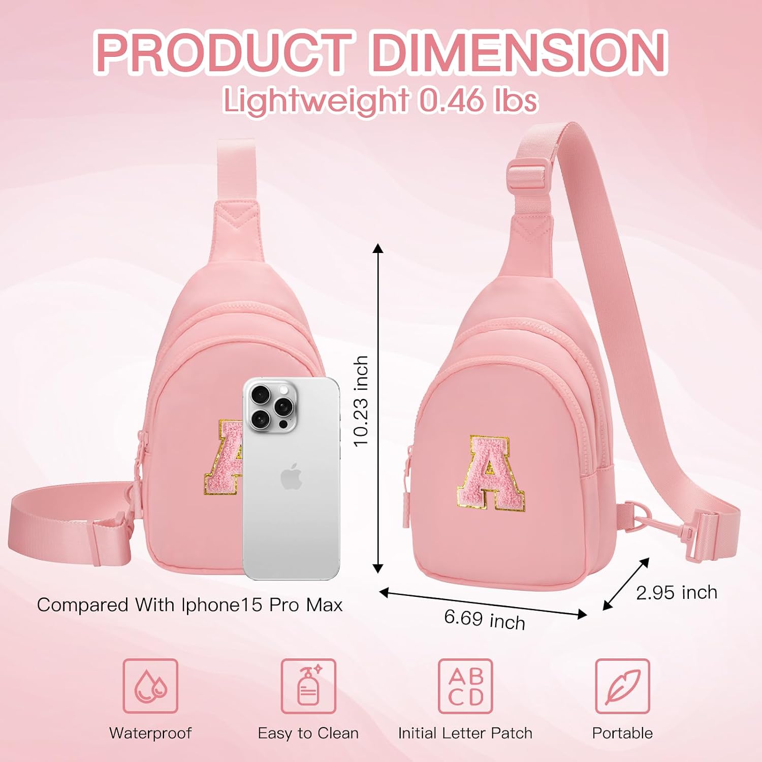 Small Initial Sling Bag For Girls & Women - Cute Crossbody Fanny Pack Gift