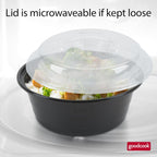 Goodcook 4-Cup Meal Prep Bowls Set With Lids And Dressing Cup, Microwavable Food Storage Containers For Meal Prepping, Set Of 10, Black
