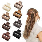 Medium Claw Hair Clips For Women Girls, 2" Matte Rectangle Small Claw Clips For Thin/Medium Thick Hair, Hair Jaw Clip Nonslip