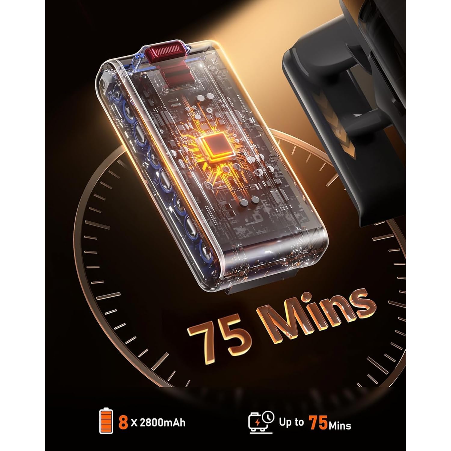 Cordless Vacuum Cleaner, Self-Standing 620W 55Kpa 75Min Runtime Stick Vacuum For Home, 1.8L Dust Cup, Led Display, Anti-Tangle, 8-Stage Filtration, For Hardwood Floor Carpet Pet Hair