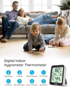 Govee Indoor Hygrometer Thermometer H5075 With Bluetooth App Control | Room Temperature Humidity Meter, 164Ft Remote Monitor, Smart Alerts, 2 Years Data Storage Export, For Bedroom Wine Cellar