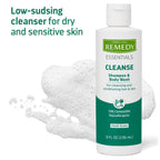 Medline Remedy Essentials Shampoo And Body Wash (8 Fl Oz), Fresh Scent, Full Body Cleanser With Aloe, For Adults & Elderly, Easy Rinse Gel For Bath, Shower Or Bedside Bathing