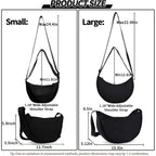 Nylon Crescent Crossbody Bag For Women Purses Trendy Men,Small Travel Sling Bag Hobo