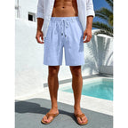 Men'S Linen Shorts Lightweight Cotton Breathable Casual Shorts For Men Summer Beach Vacation Yoga
