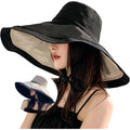 Extra Wide-Brim Sun Hats Women Uv-Protection Reversible Wired-Edge Packable Garden Beach Travel Summer Bucket Hat