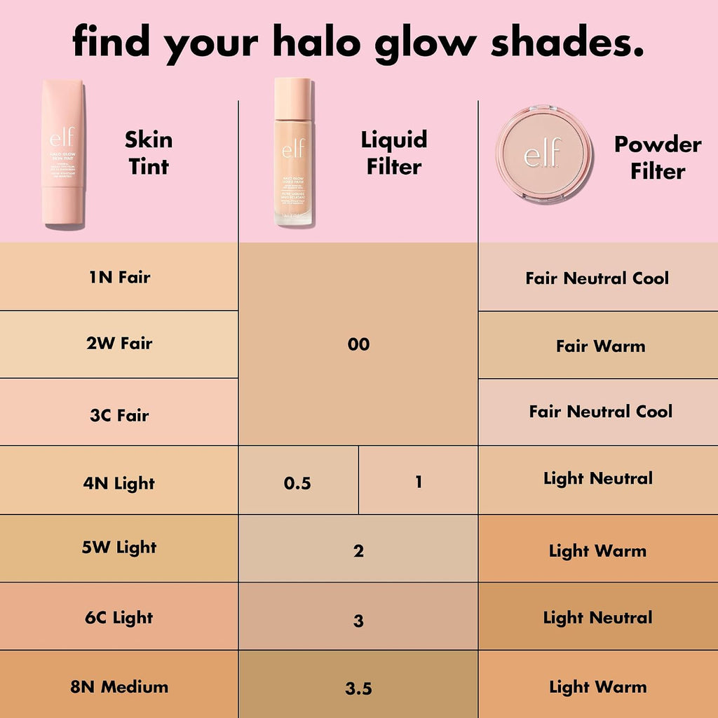 E.L.F. Halo Glow Powder Filter, Ultra-Fine Finishing Powder, Smooths The Look Of Pores & Fine Lines, Creates A Soft-Focus Glow, Vegan & Cruelty-Free, Light Neutral