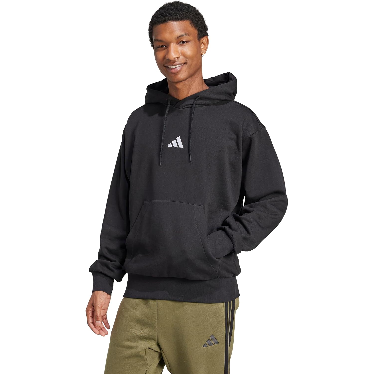 Adidas Men'S Essentials Feel Cozy Fleece Hoodie Sweatshirt