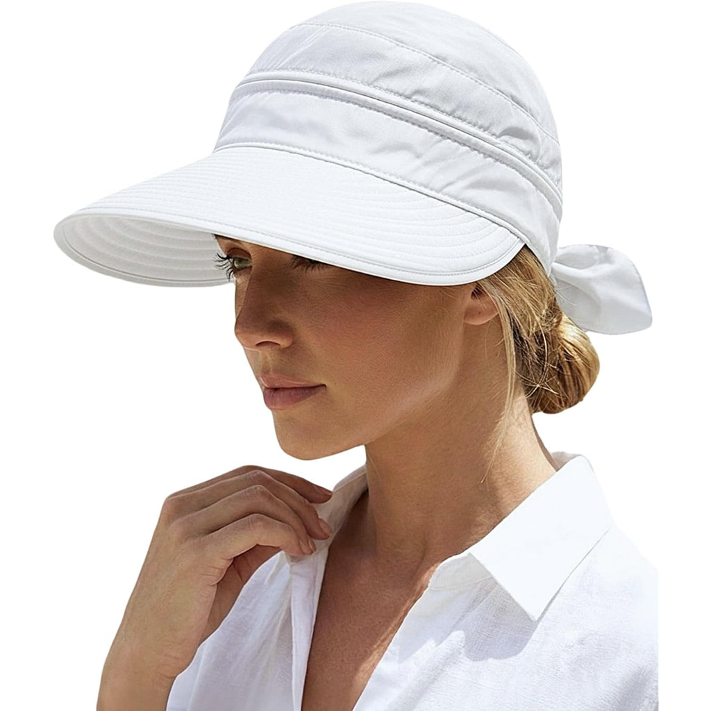 2-in-1 Women’s Sun Visor Sun Hat Zipper Off Ponytail Friendly, Lightweight Quick Dry, Summer UV Protection